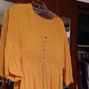 Fashion Nova Yellow Button-Down Dress
